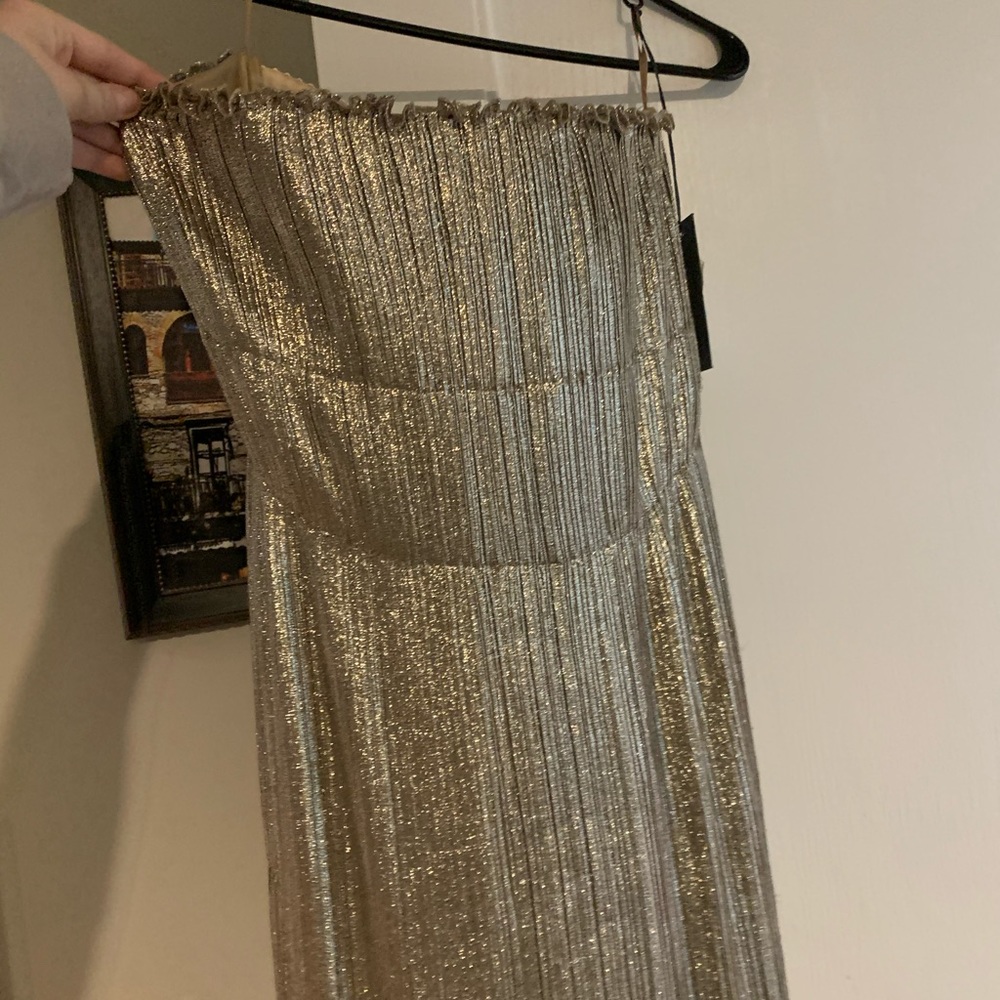Alberta Ferretti Gold Lamé Dress; Size 6